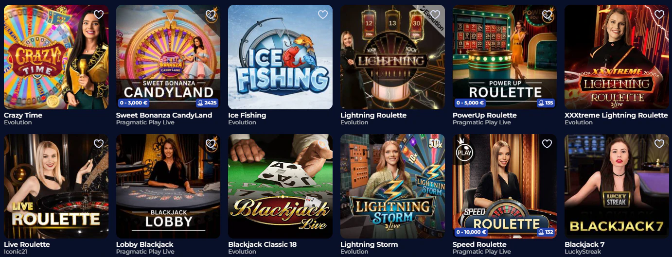 Ivybet Casino juegos de casino en vivo
